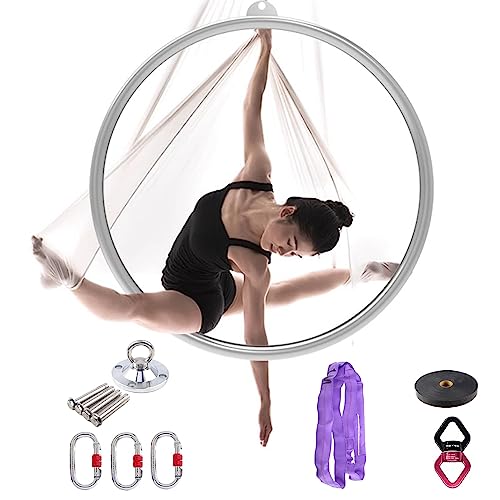 Anilla aérea lyra diámetro 85 cm acero inoxidable plateado miniatura 1