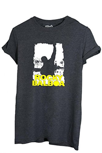 MUSH T-Shirt Rocky Balboa - Film by Dress Your Style - Hombre-L Gris Oscuro