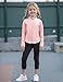 Girls Lightweight Jakcets Long Sleeve Full Zip Athletic Sun Shirt Sun Protection with Thumbholes, 12-13Y, Pink
