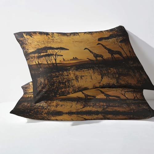 Housse de couette girafe 220x240 microfibre douce avec fermeture éclair - 4