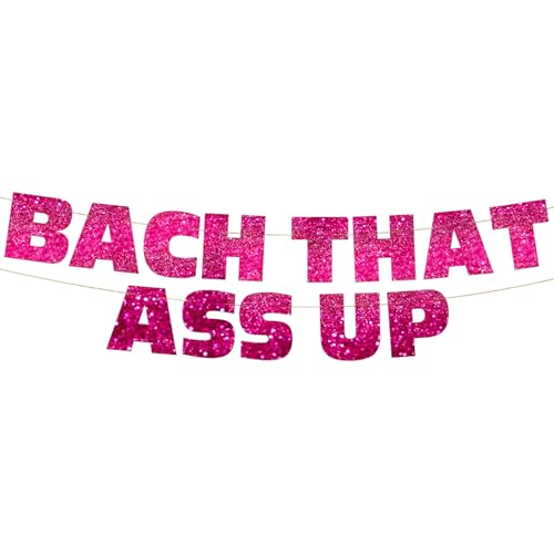 Image of Pre-Strung Bachelorette Pink Glitter Banner - Bachelorette Party Decorations for Her - Party Supplies, Favors and Gifts