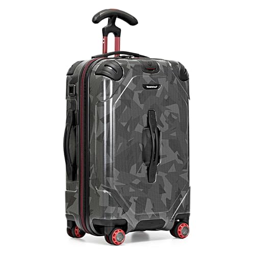 Image of Traveler's Choice Maxporter II Polycarbonate Hardside Trunk with Spinner Wheels, Gray Camo, 22-Inch Carry-on Luggage
