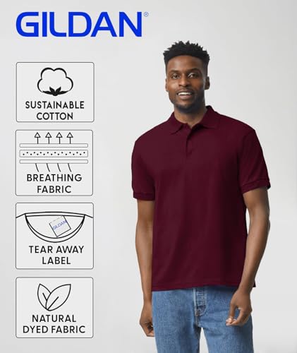 Gildan Custom Polo Shirts - Polo personalizado de manga corta para golf unisex adulto - Agrega tu imagen, texto o foto miniatura 2