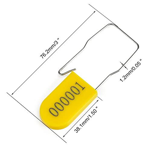 Image of 1000PCS Plastic Padlock Security Seals Metal Wire Padlocks Electric Meter Seal Disposable Anti-Tamper Lock Numbered Anti Tamper Tag Hasps Yellow