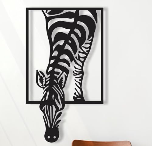 Image of BLIND SHOP Giraffe Metal Decor Metal Wall Decor for Home Decor | Wall Sculpture Home Decoration | Metal Art | Metal Wall Art | Home Wall Hangings Animal Metal Decor (Size 58 X 33 X 1.5 CM)