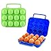Plastica Pieghevole Scatola Uova Scatola,Guador 2 Pezzi Porta-Uova Portatile Contenitore Contenitore Uova Portauova Custodia Plastica per Frigorifero Cucina Picnic All'Aperto(Blu,Verde)