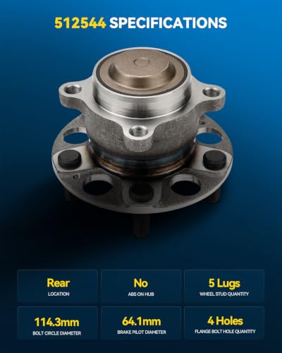 Image of PHILTOP 512544 Rear Wheel Bearing and Hub Assembly for Honda Accord