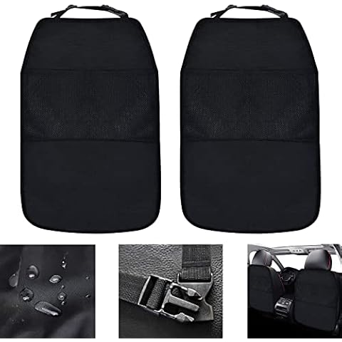 Rückenlehnenschutz Auto 2 Stk Autositz Schutz Rückseite Kinder und Organizer mit 2 Großen Taschen zum Aufbewahren von Kindersachen,Kick-Matten Schutz Cover