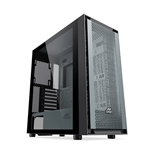 Image of Ant Esports 690 Air Mid- Tower Computer Case /Gaming Cabinet - Black /Grey | Supports E-ATX, ATX, Micro-ATX, Mini-ITX | Pre-Installed 3 x 120mm ARGB Fans in Front