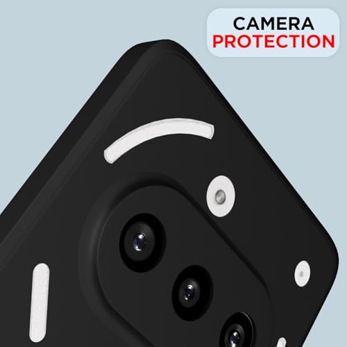 Image of Outlouders Back Cover for Nothing Phone 3A | Camera Protection | Durable Soft Matte Silicone Bumper Case (Black)