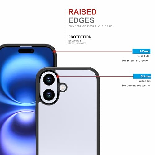 Image of for iPhone Case 16 Plus, [Anti-Yellowing Technology] [Military Grade Drop Protection] Shockproof Slim Hybrid Phone Case for iPhone 16 Plus - Carbon Black