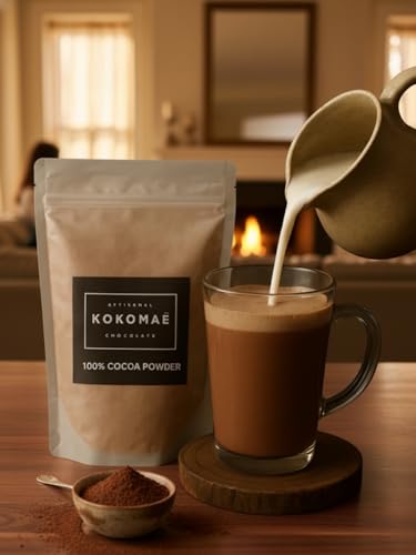 Image of KOKOMAE Velvet Cocoa Powder | 100% Pure Unsweetened Natural Cocoa | Vegan & Gluten Free | No Palm Oil | Indian Cacao | For Baking, Hot Chocolate, Beverages & Desserts | Small Batch Artisanal | 200g