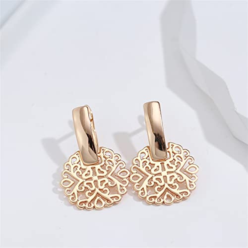 Boucles d'oreilles couleur or 585 légères et hypoallergéniques pour dames - 6