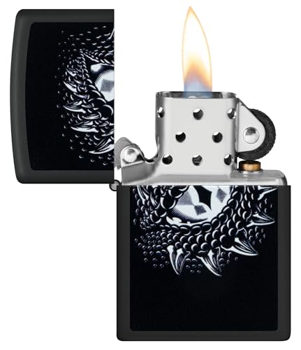 Encendedor Zippo Blacklight Dragon Eye Negro Mate miniatura 3