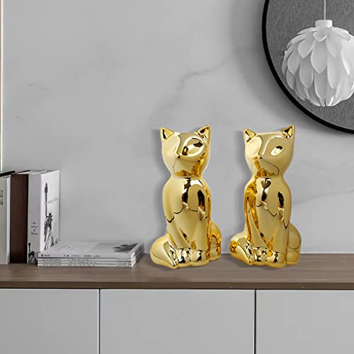 Bdlbdl 2 Pcs Gold Home Décor Small Animal Balloon Figurine Accent Ceramic Fox Statue For Home Table Desktop Office Coffee Decorative Sculpture Ornament Objects #TOP1