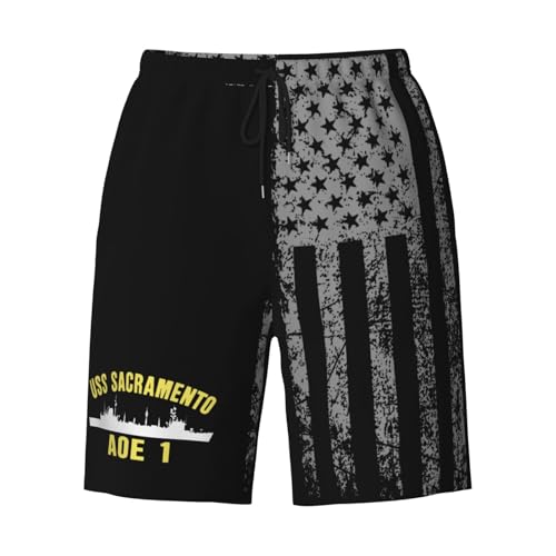 USS Sacramento AOE-1 Mens Swim Trunks Quick Dry Board Shorts 7" - Hawaii Beach Swimwear2