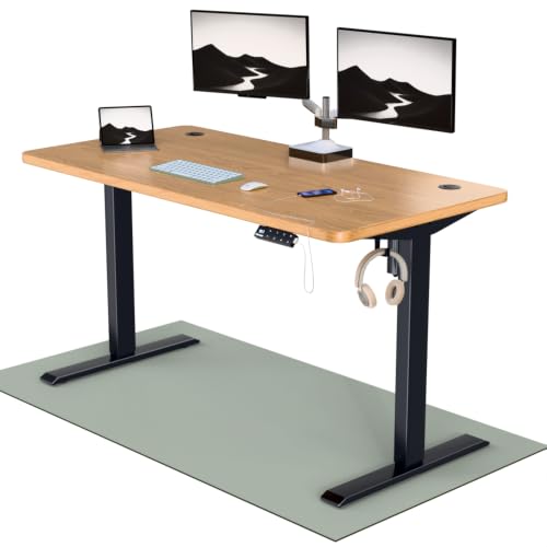 Image of Intellidesk Eco - Electronic Height Adjustable Desk | 80Kg Weight Capacity | New Touch Controller with 3 Presets | 5-Year Warranty| E1 Grade Low VOC 25mm Table Top (Black+Oak, 24 * 48 inches)