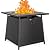BALI OUTDOORS Gas FirePit Table, 28 inch 50,000 BTU Square Outdoor Propane Fire Pit Table with Lid and Blue Fire Glass