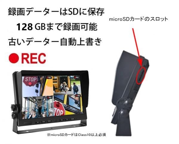 Amazon.co.jp: AHD 10インチモニター バックカメラ 4台 延長ケーブル 4