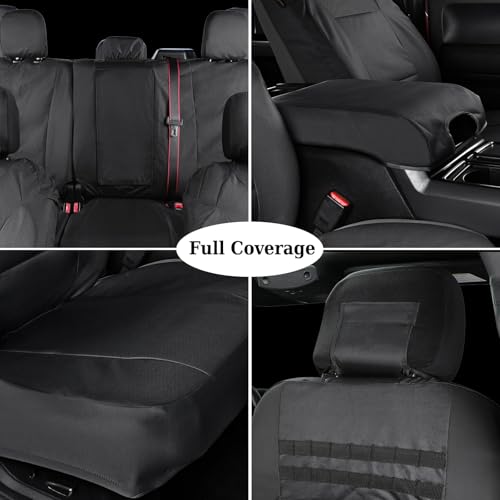 Image of Coverado Rear Bench Car Seat Covers, Waterproof Oxford Back Seat Cover for Car Seat Protector for Kids & Dogs, Compatible with 2015-2026 Ford F150 & 2017-2026 Ford F250 F350 F450, Black