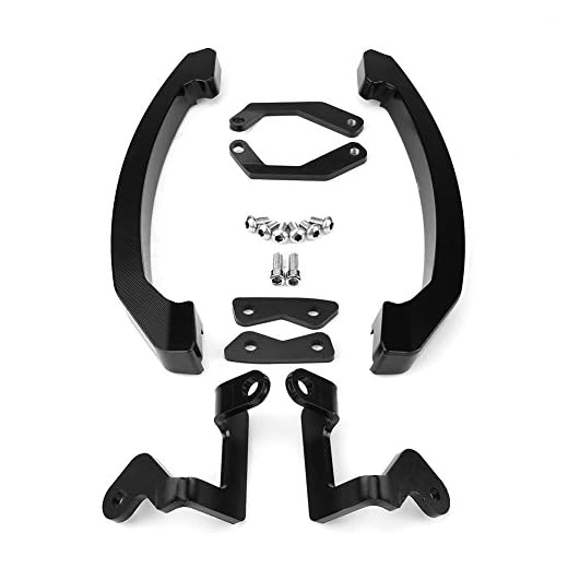 Qiilu CNC Kit de riel de Asiento Trasero de Motocicleta de Aluminio, Barra de Agarre Trasera del Pasajero