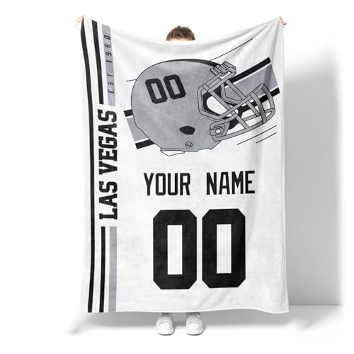 Image of Las Vegas Throw Blanket Custom Name and Number Personalized Gifts for Men and Women