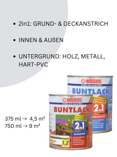Wilckens 2v1 akrylový barevný lak pro interiér i exteriér, hedvábně matný, 750 ml, RAL 7016 antracitově šedý