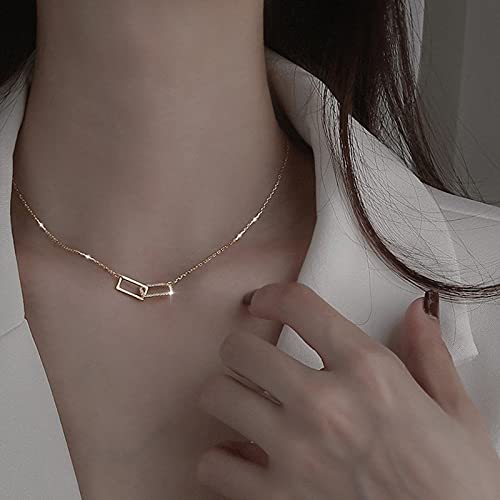 Collier pendentif rectangulaire brillant, le cadeau précieux pour filles - 2