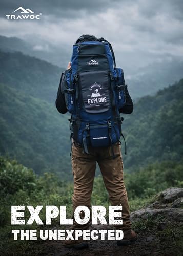 TRAWOC Wayfarer 80L Camping Hiking Trekking Bag (Navy Blue) - Image 8