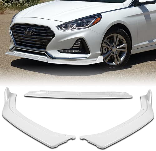 3 Pieces Front Bumper Lip Spoiler Splitter Side Body Kit Trim Protection Compatible with 2018 2019 Hyundai Sonata (Painted Carbon Style)