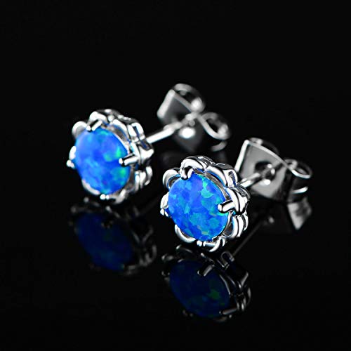 Created Opal Flower Stud Earrings for Women Hypoallergenic Jewelry Gifts4
