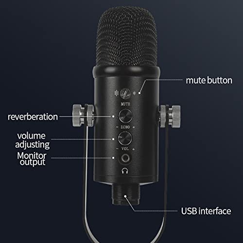 Ifcow Condenser Computer Mic, Usb Condenser Microphone Plug& Play Noise Cancelling Mic Mute Button Echo& Vol Control For Recording Singing Gaming Podcasts #TOP3
