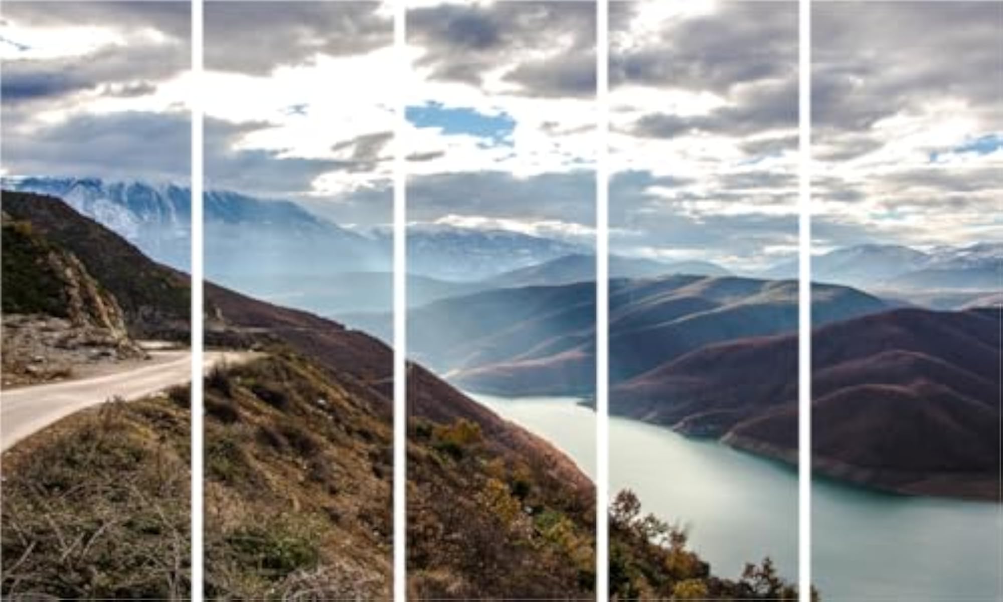 Natural Scenery Canvas Multiple Frames 3D Painting for Home Decoration