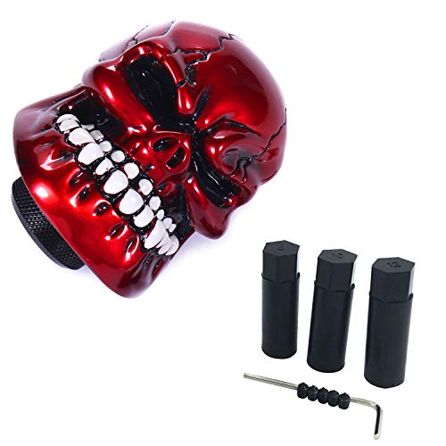 Bashineng Skull Shift Knob Transmissions Gear Shifter Stick Handle Shifting Lever Fit Most Manual Automatic Cars Truck Suv (Red) #TOP5