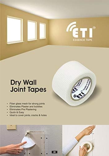 Image of ETIPL Dry Wall Tape, Fiber Mesh Crack Patch, Wall Repair Tape (150mmX50mtr) 1 Roll, Clear