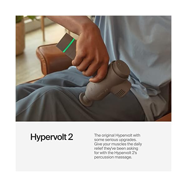 Hypervolt 2 Handgehaltenes Schlagmassagegerät mit QuietGlide-Technologie, 3 Geschwindigkeiten, 5 austauschbare Köpfe… – Bild 3