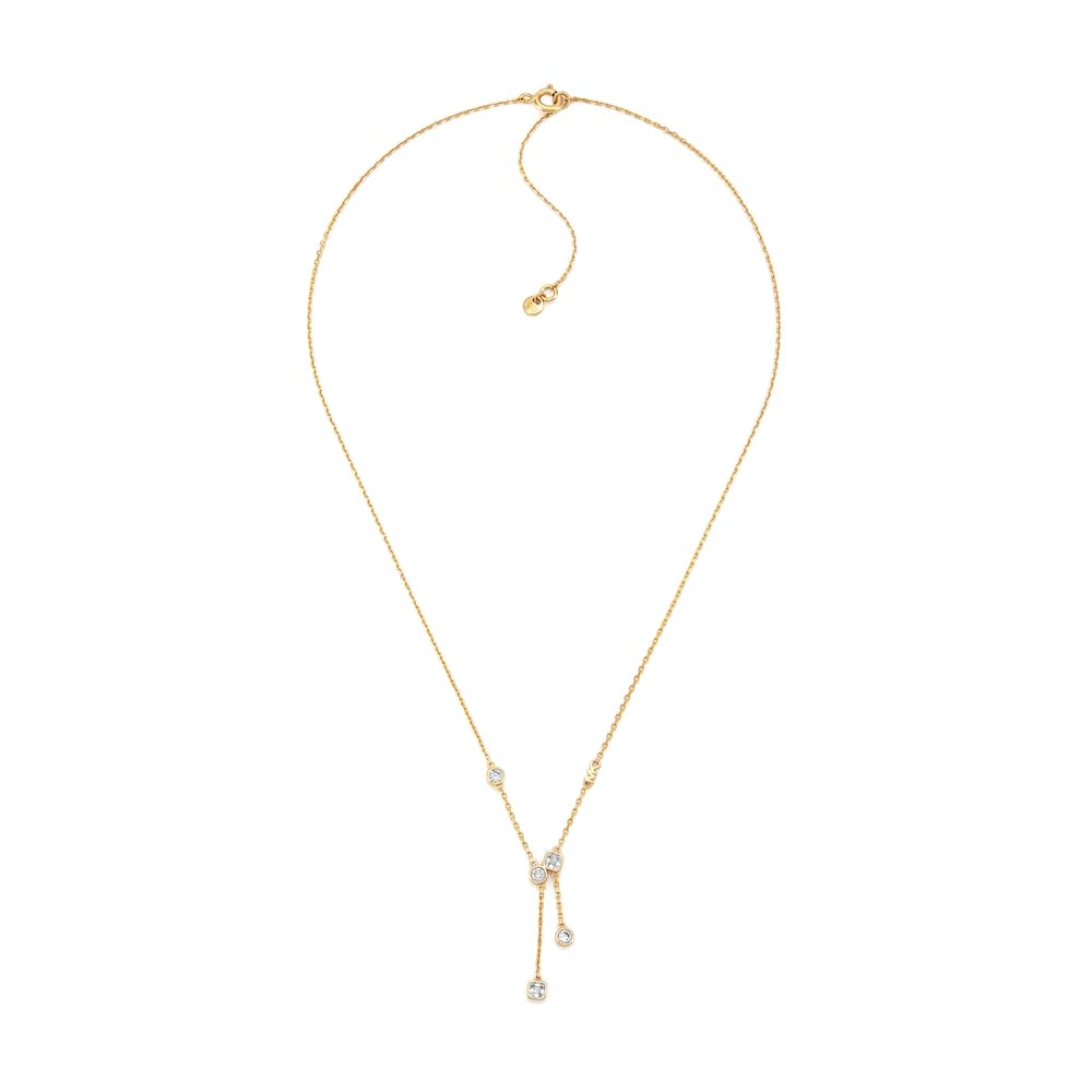 Michael Kors Brilliance Women's Gold-Tone Sterling Silver Necklace, MKC1769710