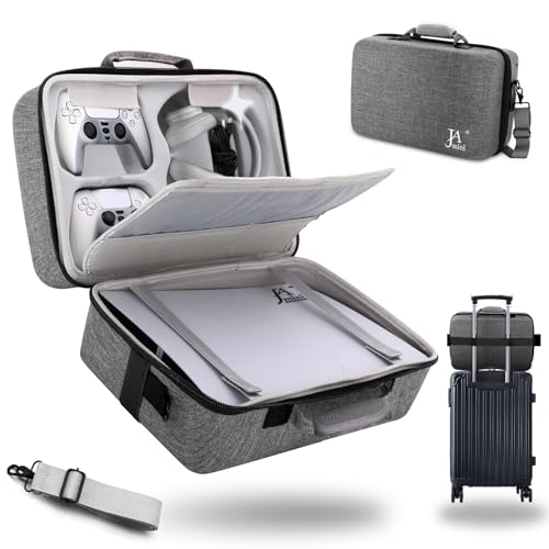 Image of Hard Shell Carrying Case for PS5, PS5 Pro, Travel Protective Bag Suitable for Playstation 5 Digital Edition, Console, Controllers, Headset and Gaming Accessories, Grey