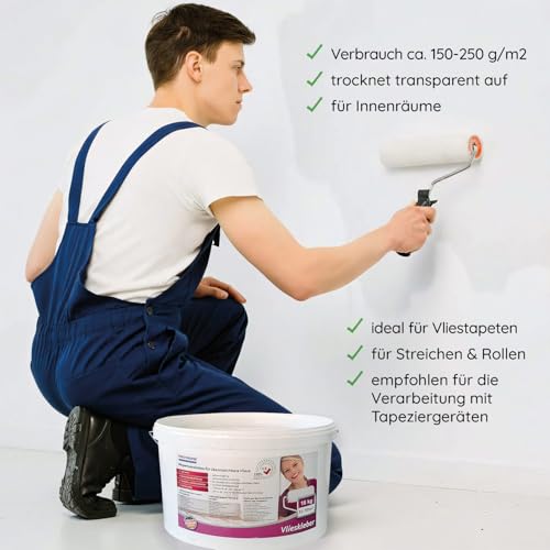 Colle pour papiers intissés PROFHOME colle murale transparente pour éviter les taches sur la tapisserie