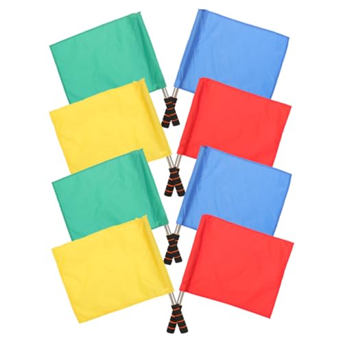 BRIGHTFUFU Stainless Steel Pole Signal Flags Multi-Function Field Events Flags for Outdoor Football Games