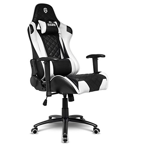 EMPIRE GAMING  Racing 700 Chaise Gamer Fauteuil de Bureau  Pied Métallique  Siège Rembourré et Long  Dossier Inclinable - Accoudoirs 2D - Coussins Lombaires et Nuque
