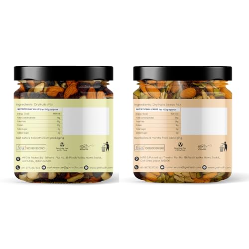 Image of Goshudh Royal Dryfruits Mixed 250g + Daily wellness Dry Fruits & Seeds Mixed 250g Combo Pack | Healthy Superfood Snack (500gm Combo Pack)