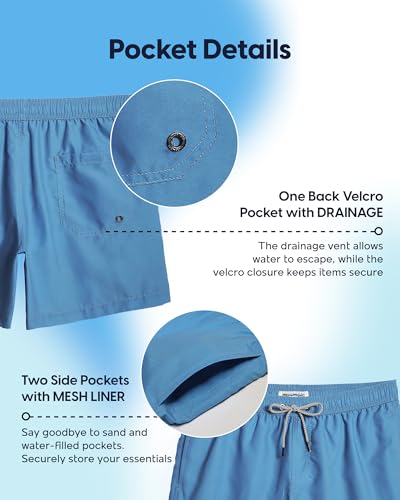 Image of maamgic Mens Swim Trunks 5 Inch with Mesh Lining, Quick Dry Mens Bathing Suit, Swim Shorts for Swimming and Beach