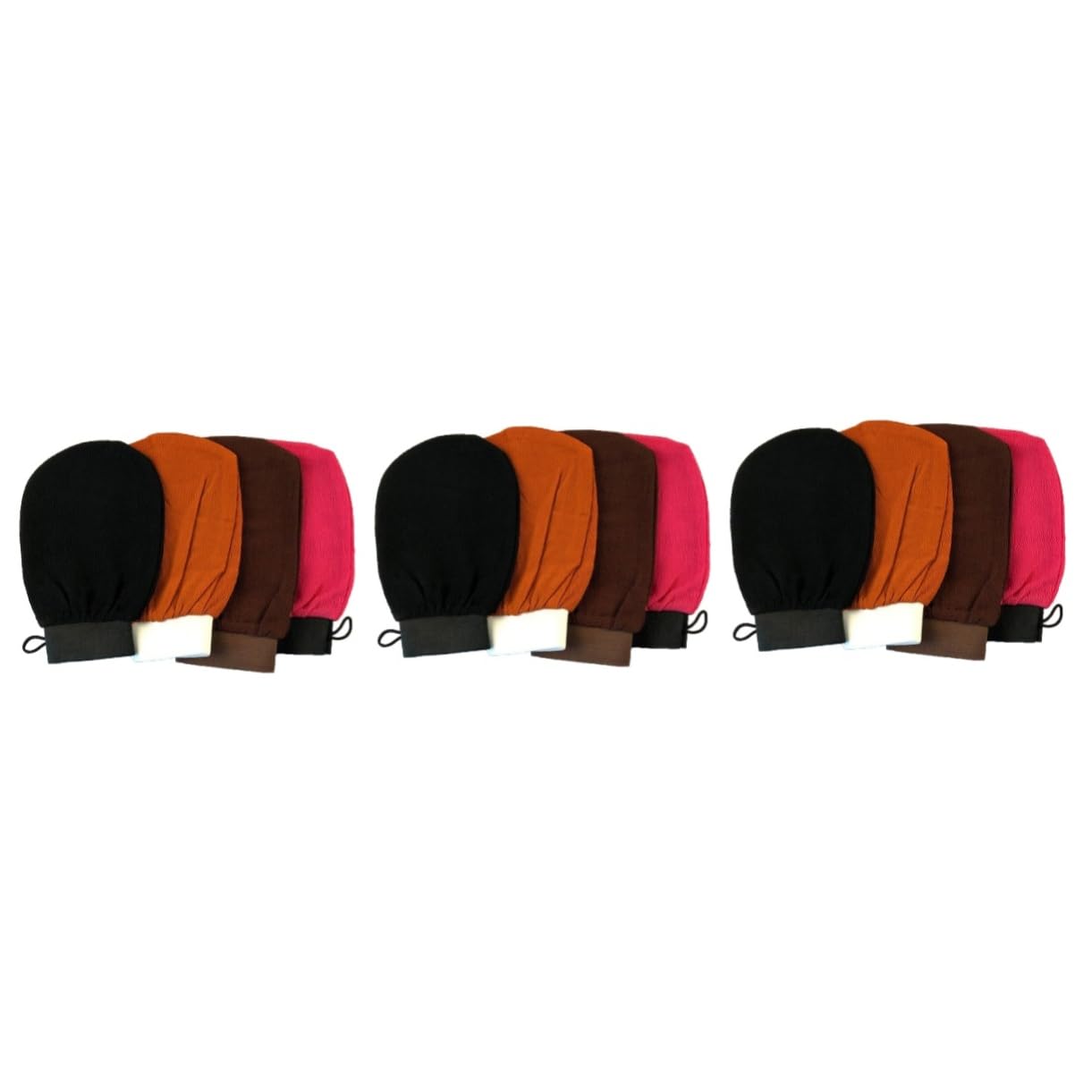 Angoily 12stücke Teiliges Exfolierende Bad-handschuhe Sanfte Hautreinigung Mit Peeling-effekt Für Spa Und Farben Schwarz Orange Braun Rosarot