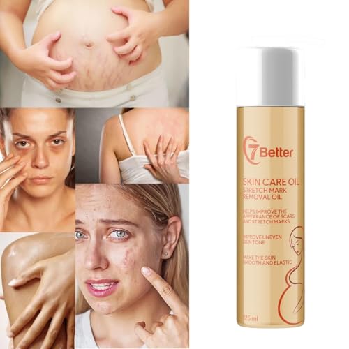 7better LLC Stretch Mark Pregnancy Oil, Natural Oil Skincare Body Oil Serum for Scars and Stretch Marks, Face with Vitamin E & A for Sensitive Dry Skin and Body Moisturizer