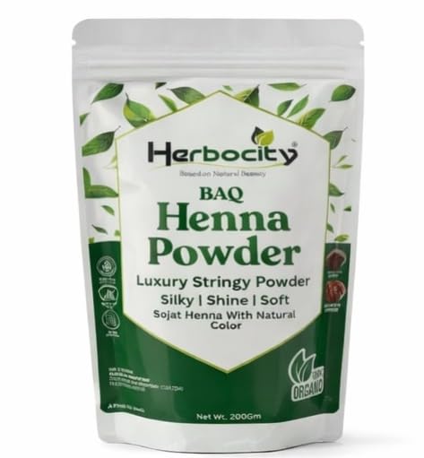 BAQ Herbal Henna Powder Rich Colour and Lustrous Shine for Hair Chemical-Free for Hair Health 200g (Pack of 1)-picture-34