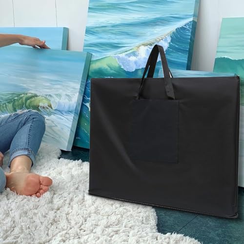 Image of CertBuy 2 PCS A1 Size Art Portfolio Tote Bag Poster Board Storage Bag 27X 37.7 Inches Large Size Art Portfolio Tote For Poster Sketching And Drawing
