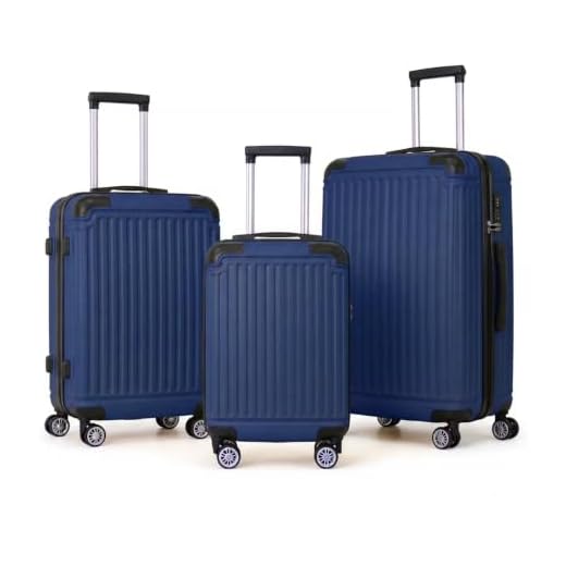 NOXJUQU Luggage Sets 3 Piece Hardshell 8 Spinner Wheels & TSA Lock