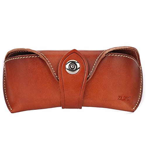 Brillenetui ZLYC Unisex handgefertigtes Lederetui für Brillen