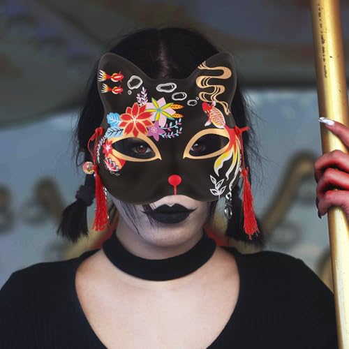 Masque de chat kabuki en matériau de qualité supérieure finitions soignées